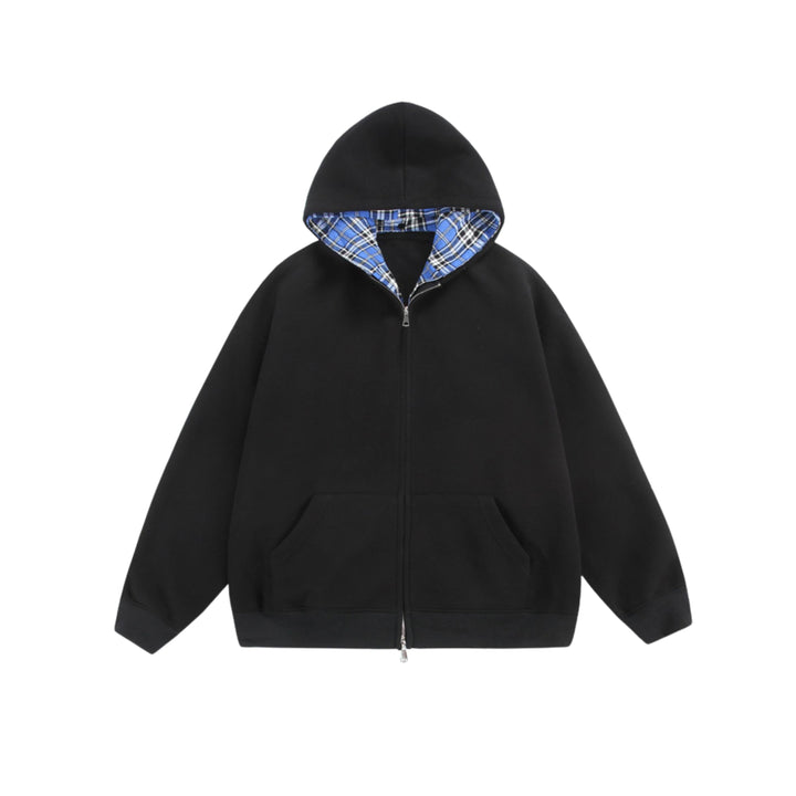 Chequered Line – Zip Hoodie – LodyFair