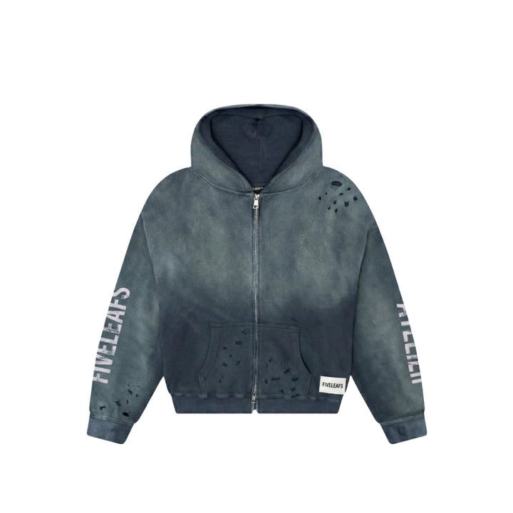 DISTRESS CORE hoodie van by LF met washed, gesleten look