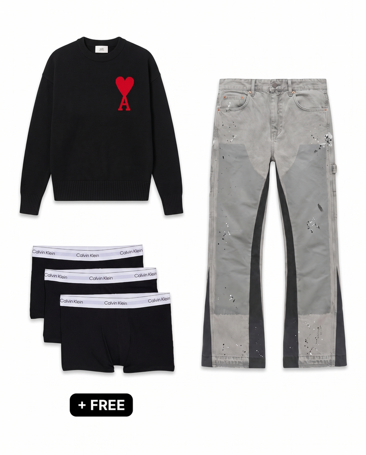 Paris Black – Outfit by LF – AMI Paris sweater, Taviro denim en gratis Calvin Klein boxershorts
