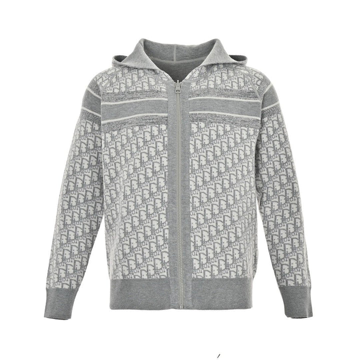Dior Reversible Printed Cashmere Zip Hoodie Grey – LodyFair