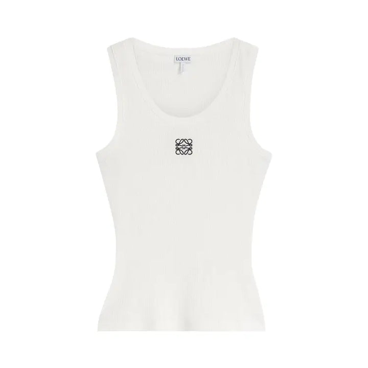 LOEWE Anagram Tank Top in Cotton – White & Black – LodyFair
