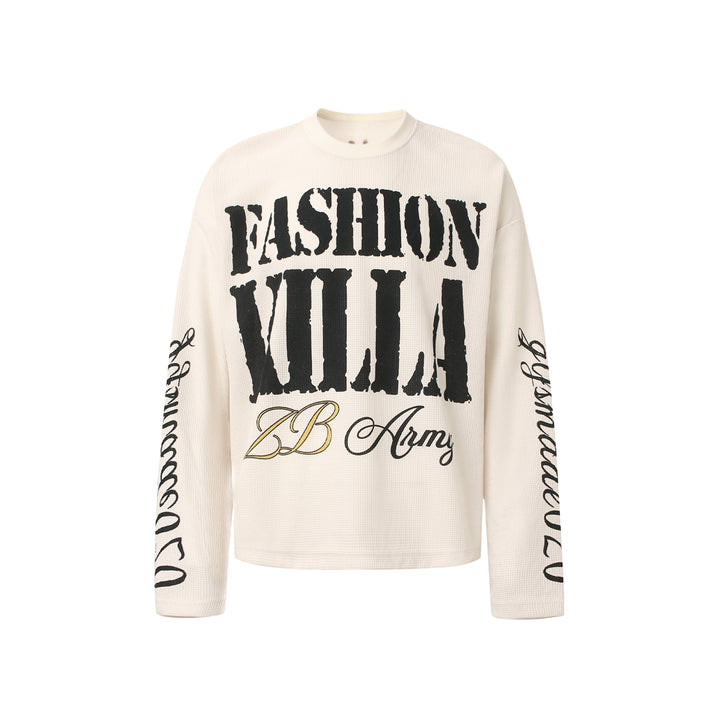 VILKA sweater van by LF met varsity-letters