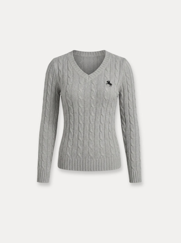 Cable Knit V-Neck Sweater