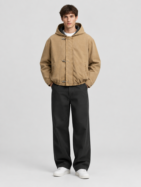FERRO clasp jacket by LF in bruin – gedragen
