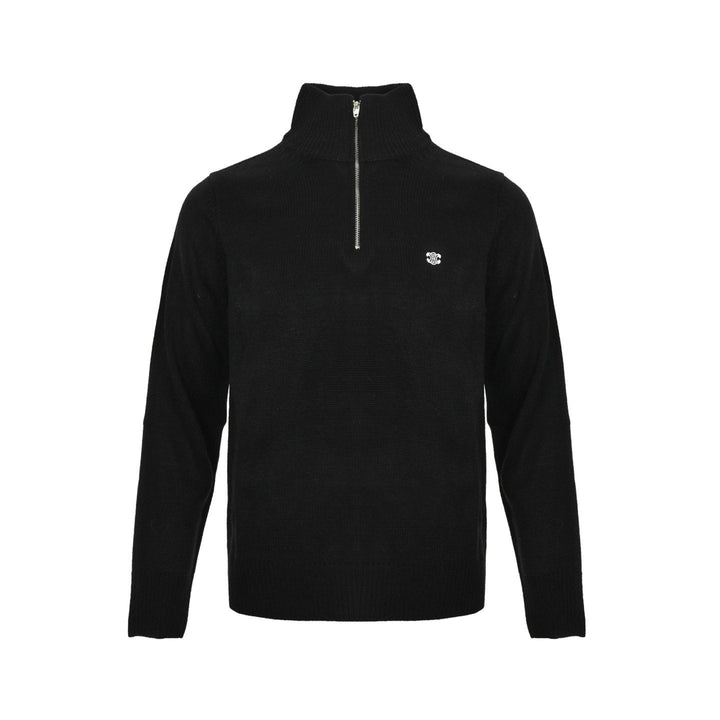 Celine Logo-Embroidered Wool & Cashmere Blend Half Zip Black – LodyFair